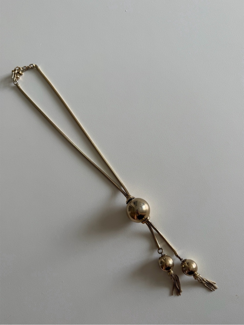 Gold-Tone Tassel Ball Pendant Necklace - Women Jewelry